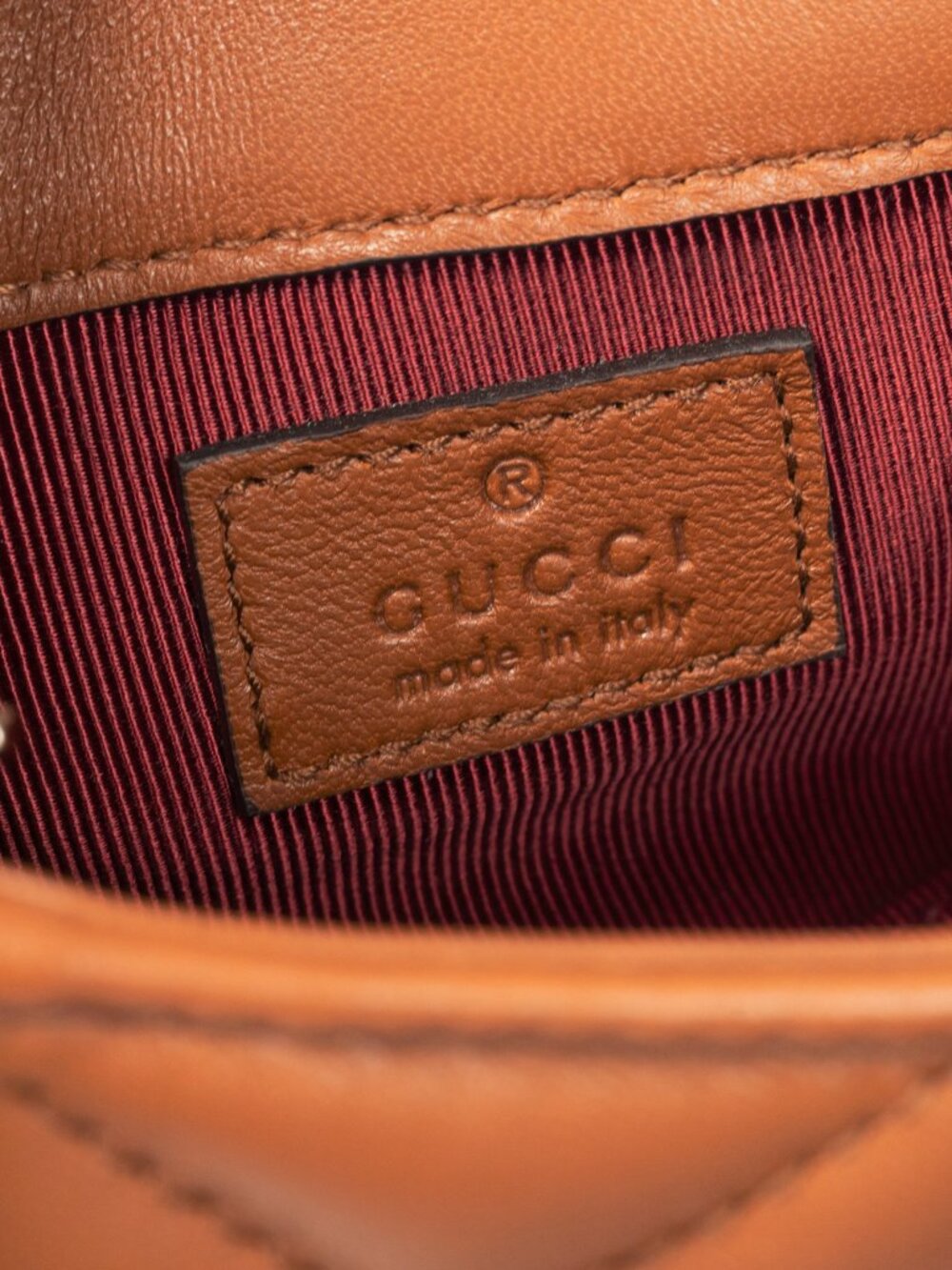 Gucci GG Marmont Brown Matelassé Chevron Mini Shoulder Bag - Picture 11 of 13